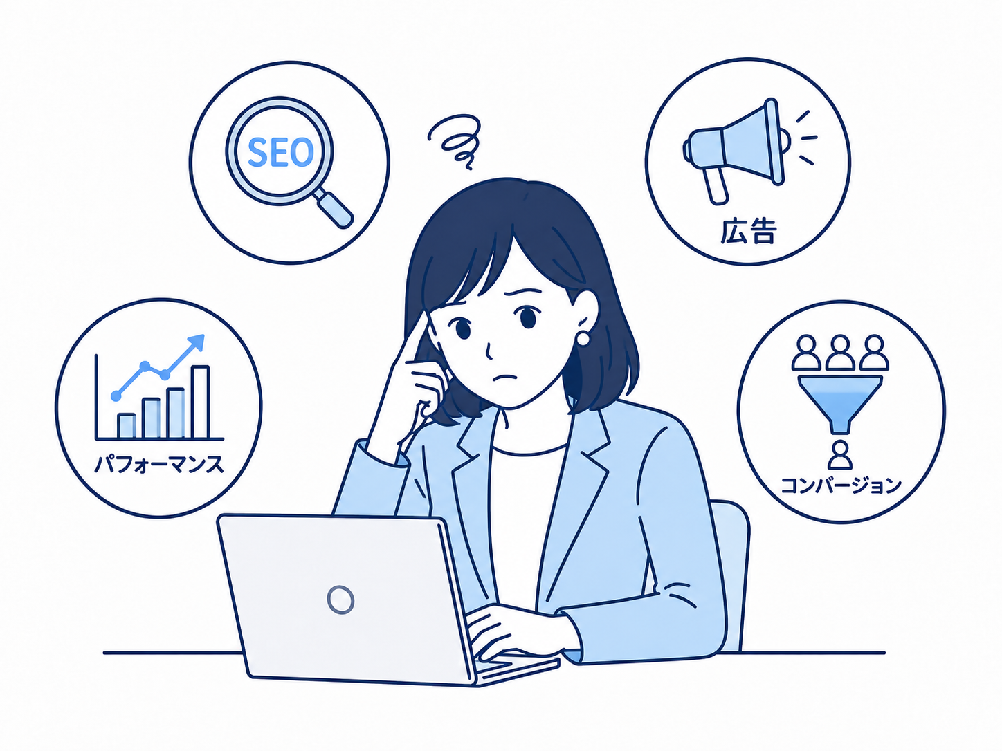 Web集客の数値と改善方法に悩むマーケティング担当者